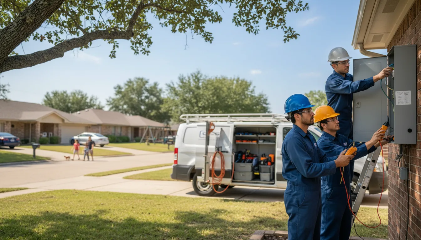 Certified electrician providing emergency electrical services in Pelsor, AR